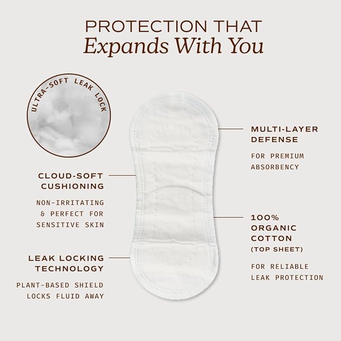 August Regular &amp Super Organic Pads + Cotton Liners Bundle - 74-Pack (36+38) Ultra-Thin Menstrual Pads with Wings + Organic Cotton Panty Liners Non-Toxic Fragrance-Free &amp Hypoallergenic