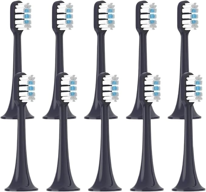 10pcs Replacement Brush Heads Compatible for T300/T500/T700 Electric Toothbrush Soft Bristle Nozzles with Caps Vacuum