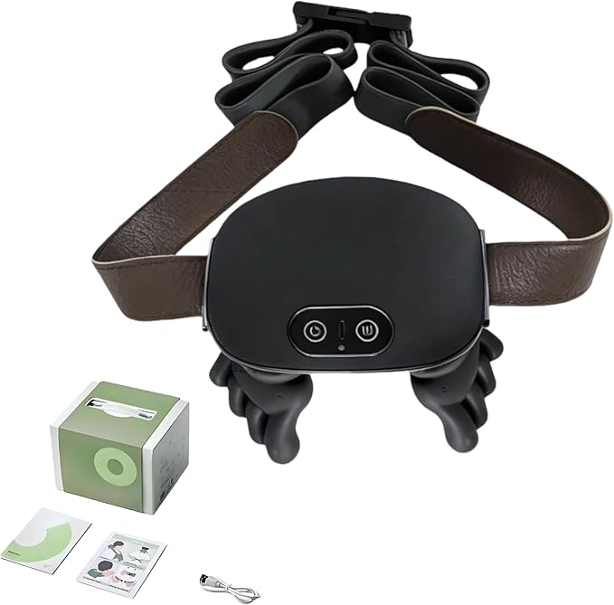 Cordless Neck Massager with Heat 4D Bionic Shiatsu Neck and Shoulder Massager with Real Hand Kneading Deep Tissue Back Massager for Home Office Travel Gifts for Women Men (Black)