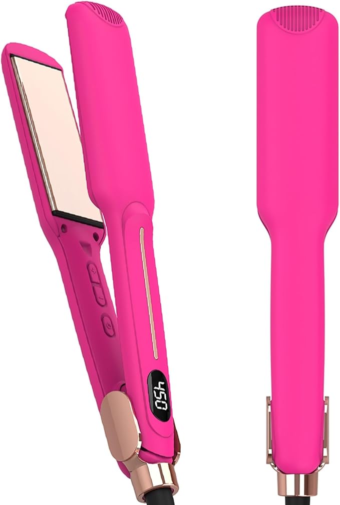 Straighteners and Curler Hair Straighteners &amp Curlers in One with 140℃- 220℃ Adjustable Temperature Straightener with Ceramic Thin Floating Plate LCD Display