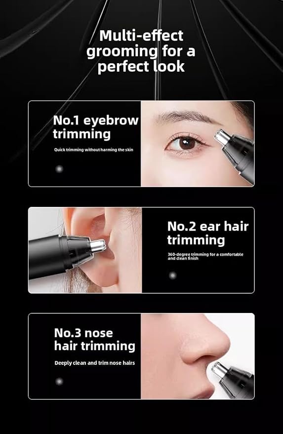 Vauxhaller-Unisex Multi-Functional Nose Hair Ear Hair and Eyebrow Trimmer Rechargeable Portable