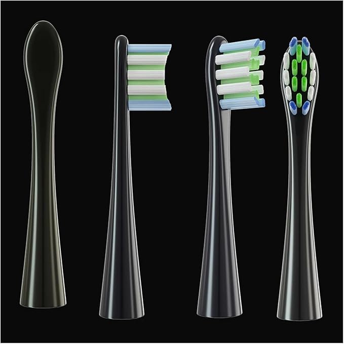 10 Pcs Replacement Brush Heads Compatible for X/X PRO/ Z1/ F1/ One/Air 2 /SE Toothbrush Soft Bristle Nozzles Refill(5Black5Gray)