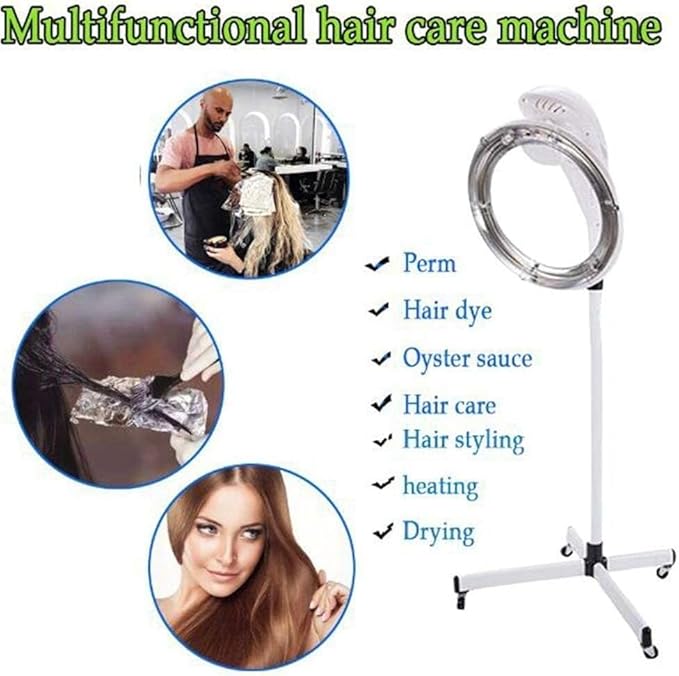 Hair Salon Colour ProcessorStand up Styling Hood Hair Dryer with Wheels FloorHeatinghineProfessional Beauty Salon Equipment HairdressingAdjustable Temperatu