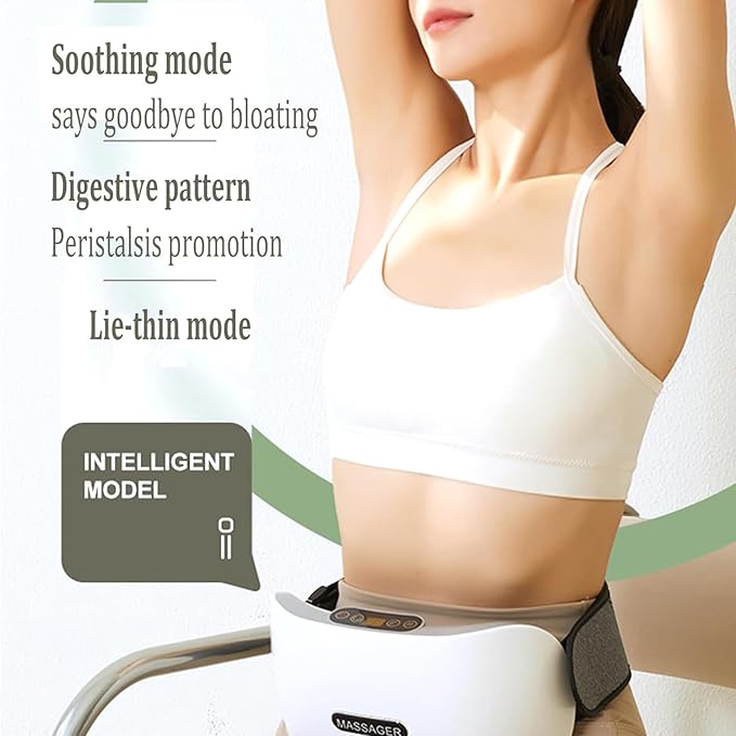 KEhtu Electric Abdominal Massage Machine BianStone Tummy Kneading Instrument Double Disc Large Area Massage Forward/Reverse Massage for Abdominal Back Neck and Legs Pain Relief