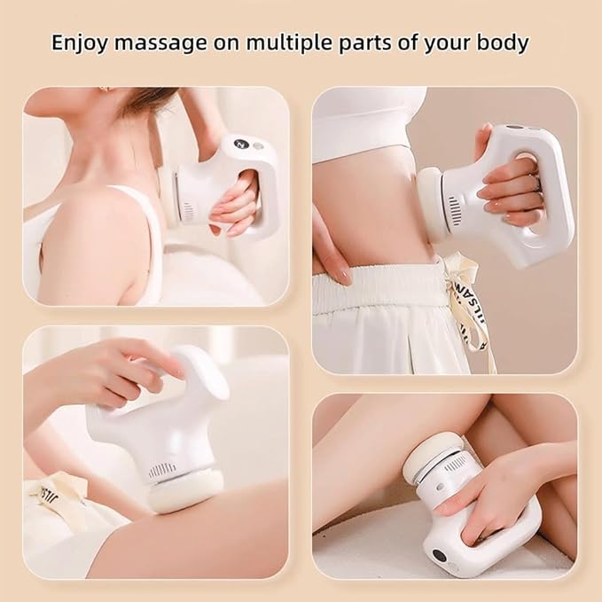 Massage Gun 12-Level Adjustable Portable Home Massage Tool with 3 Heads for Back 3 Massages Heads for Back Neck Body(Pink)