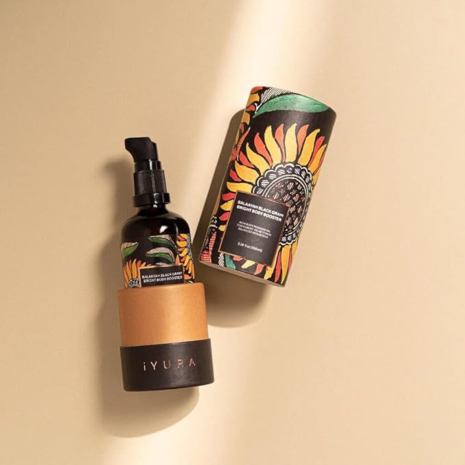 The Ayurveda Experience iYURA Balaayah Black Gram Bright Body Booster Oil | Ayurvedic Massage &amp Moisturizing Body Oil | Luxurious Fast-Absorbing &amp Non-Sticky | 3.38 fl oz