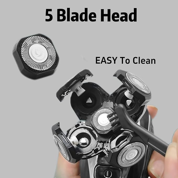 Shaver Replacement Blades Compatible with Shaver Head5 Blades Shaver Replacement Heads Replacement Blades for Bald Men(4 pcs)