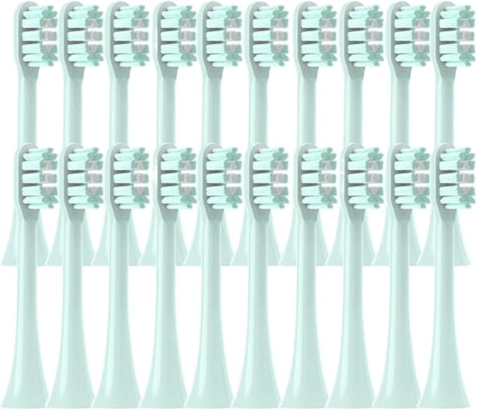 20/50/100PCS Copper Free Replaceable Brush Heads Compatible for X3/X3U/X5 Soft Bristle Mint/VanGo Green Sonic Nozzles No Metal(50MintGreen)