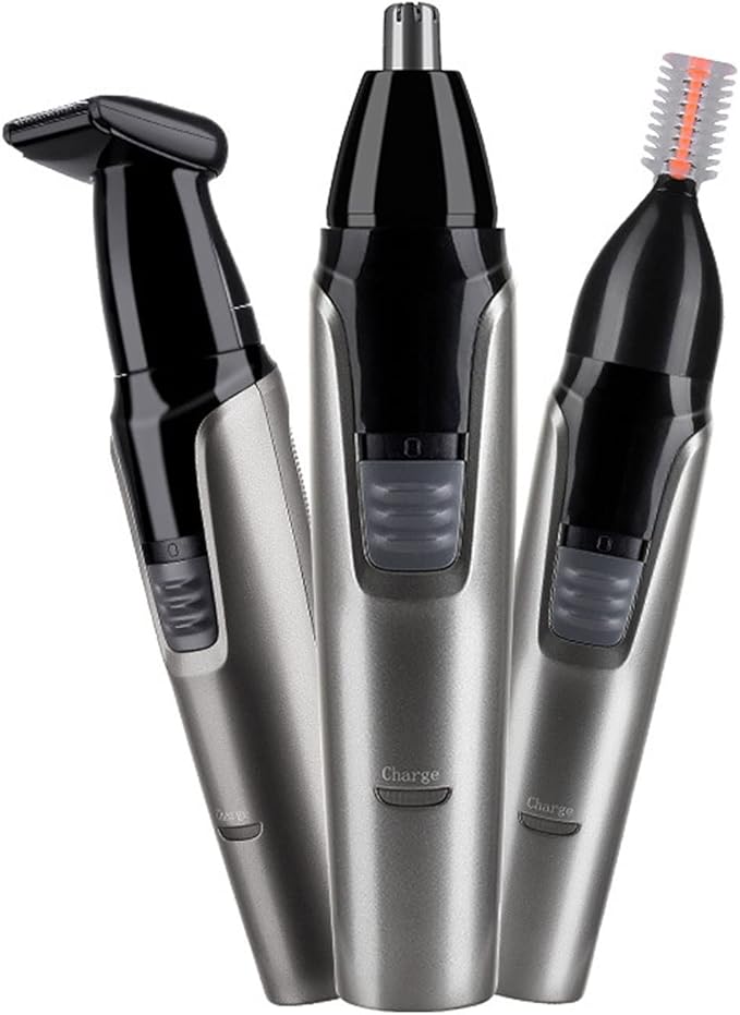 3 in 1 Ear and Nose Hair Trimmer for Men and Women Rechargeable Waterproof Eyebrow Hair Remove Facial Hair Trimmer for Bathroom Travel Hotel Easy Cleansing