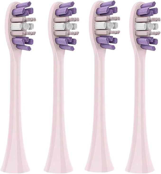 Electric Toothbrush Replacement Brush Heads - Compatible for SEAGO S2/S5/S10/SK2(4 Pink Toothbrush Heads)