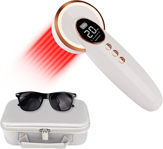 4x808nm+12x650nm 3500mAh Battery 4Hz pulsed Near Infrared Red Light Therapy Treatment for Body Pain Relief Handheld Cold Light Therapy Device for Dogs Cats Horse Pets