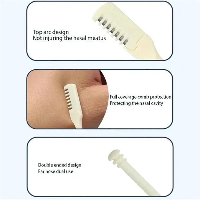360° Rotating Manual Nose Hair Trimmer – Eyebrow Shaping Dead-Angle-Free Cleaning &amp Facial Grooming for Men &amp Women(10pcs)
