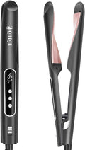 Hair Straightener and Curler - Flat Iron Curling Iron in One - Twist Straightening Curling Iron Combo - Digital LCD Display &amp Dual Voltage - Multi-Styler - Gifts for Women