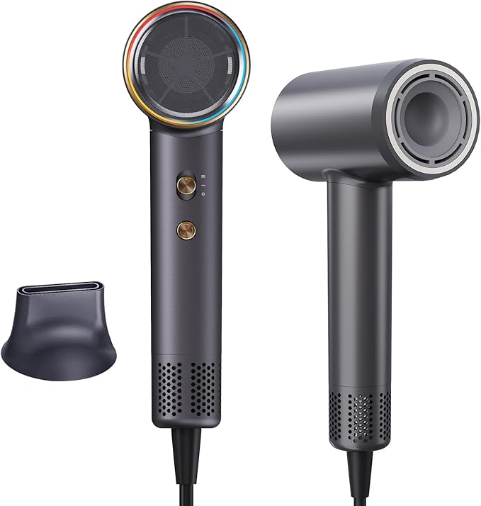 High Speed Hair Dryer 110000 RPM with 200 Million Negative Ions Ionic Blow Dryer Frizz Free Fast Drying for Women Low Noise Lightweight Thermo Control for All Hair Types