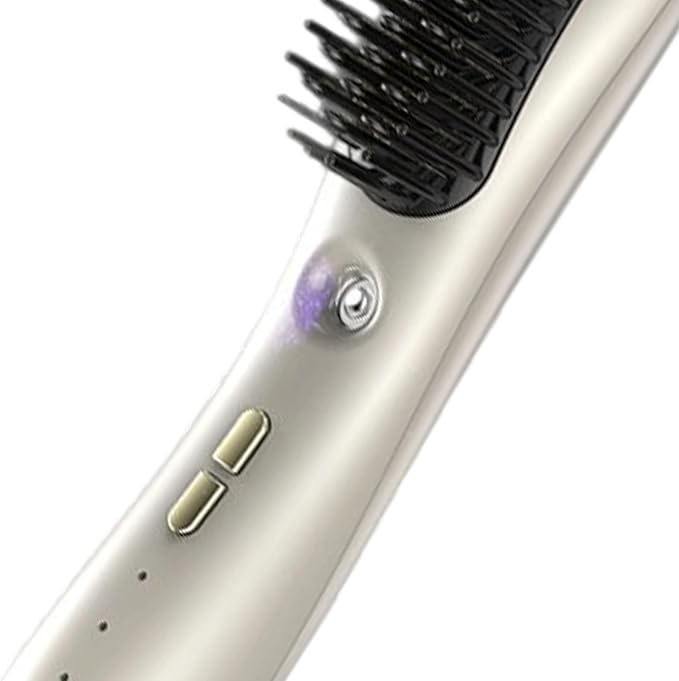 Hair Straightener Brush - Lightweight Hair Straightener Comb | 3 Temp Settings Rechargeable Styling Tools Streamlined Negative Ionic Comb for Home Outdoor Travel Vacation