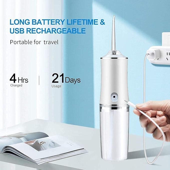 Generic Cordless Water Dental Flosser for Teeth Cleaning 220ml Tank 3 Modes 4 Jets IPX7 Waterproof