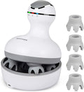 cotsoco Electric Scalp Head &amp Back Massager Cordless Hair Massage Waterproof Head Massager with 4 Heads 84 Nodes for Hair Growth Stress Relief &amp Deep Clean Gifts for Men Women White