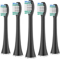 Replacement Brush HeadsCompatible for Aquasonic Black Series Pro Vibe Duo Electric Toothbrush Refill Nylon Bristles(5pcs Black)