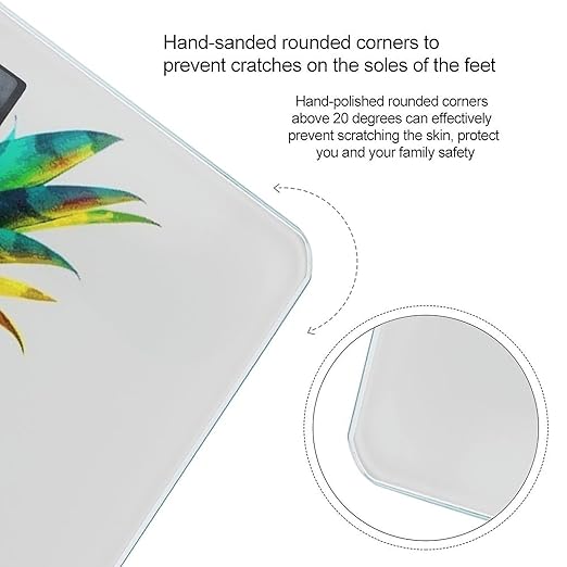 Colored Pineapple Bathroom ScaleHighly Accurate Digital Weighing Machine for People Bright LED Display Weight Scale for The Aldult Home Use