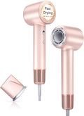 Hair Dryer Professional 140000 RPM High-Speed Brushless Motor Negative Ionic Low Noise Blow Dryer for Fast Drying Thermo-Control Quiet with Magnetic Nozzle for Home Travel Salon UsePink