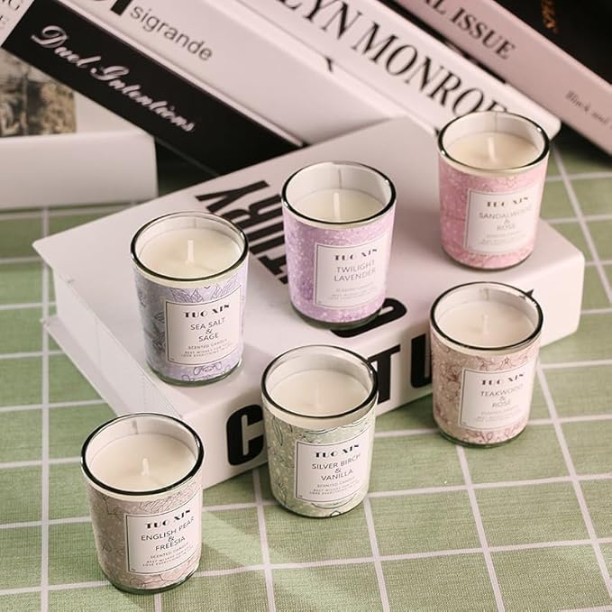 Handmade white transparent glass cup aromatherapy candle wedding aromatherapy candle with hand gift aromatherapy candle