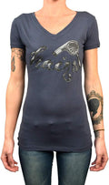 Women's Annex Hair Beauty Hair Dryer Salon Stylist Barber Shop Blue T-Shirt Top