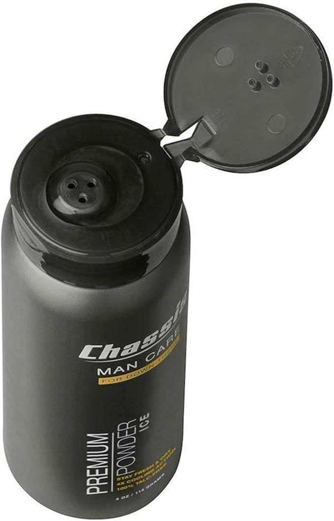 Chassis Ice Premium Body Powder for Men Whole Body Deodorant Odor-Absorbent Talc-Free Anti-Chafing Powder for Groin &amp Sensitive Skin Friction Defense &amp Odor Control Original Fresh Scent