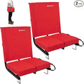 FUNDANGO Extra Wide Stadium Seats with Back Support for Adults Padded Bleacher Chairs with Back and Cushion Folding Bleacher Seats with Shoulder Strap for Football Baseball Sports