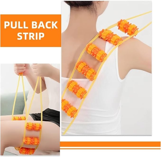 Multi-Function Hand-held Back Massager Roller Tool for Neck and Shoulder Muscle Relief(12 Rounds)