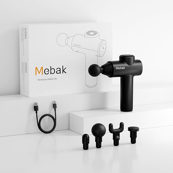 Mebak 7 Massage Gun Massage Gun Deep Tissue for Pain Relief Muscle Massager for Home Office &amp Gym 5 Speed Levels