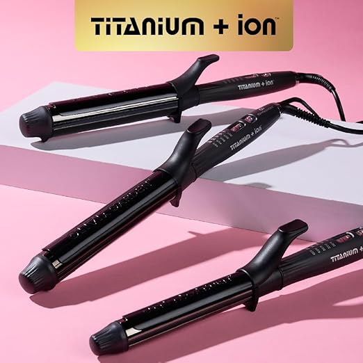 Olivia Garden Titanium + Ion High Performance Professional Curling Iron - Dual Voltage Snag-Free Styling - Fast Heat Up to 455°F with Heat Resistant Heat Mat/Pouch