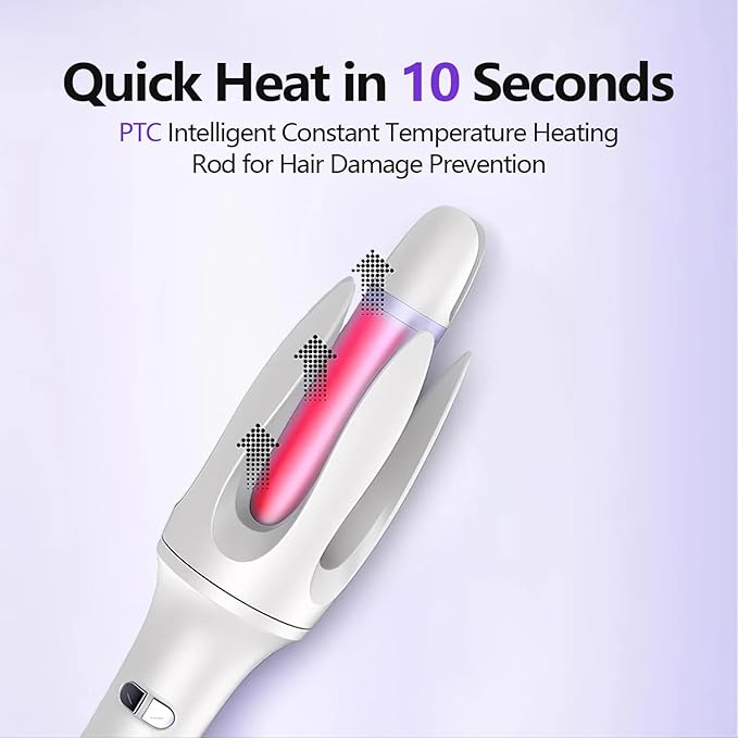 Automatic Rotating Curling Iron1.1 Inch Curling Wand with 3 Temp Ionic Hair Waver with Anti-Scald Design Dual Voltage Hair Curler Ceramic Coating for Long-Lasting Waves