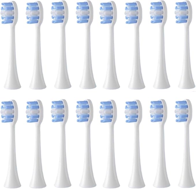 16pcs Replacement Toothbrush HeadCompatible for BOMIDI TX5 Soft Bristles Nozzles(16PCS White)