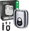 Portable Mini Electric Shaver for Men &amp Women – USB-C Rechargeable Waterproof Cordless Razor Compact Travel Face &amp Body Trimmer for Home &amp Business (Silver)