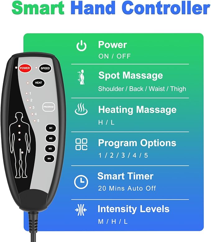 Vibration Back Massager with Heat for Chair Massage Pad with Neck Support Short Plush Cover Seat Cushion for Seniors Office Workers &amp FamilyFatigue &amp Pain Relief in OfficeHome &amp Trav
