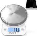 INEVIFIT Bathroom Scale &amp Digital Kitchen Scale Fitness Bundle Complete Body Composition and Nutrition Tracking Solution with Batteries Included