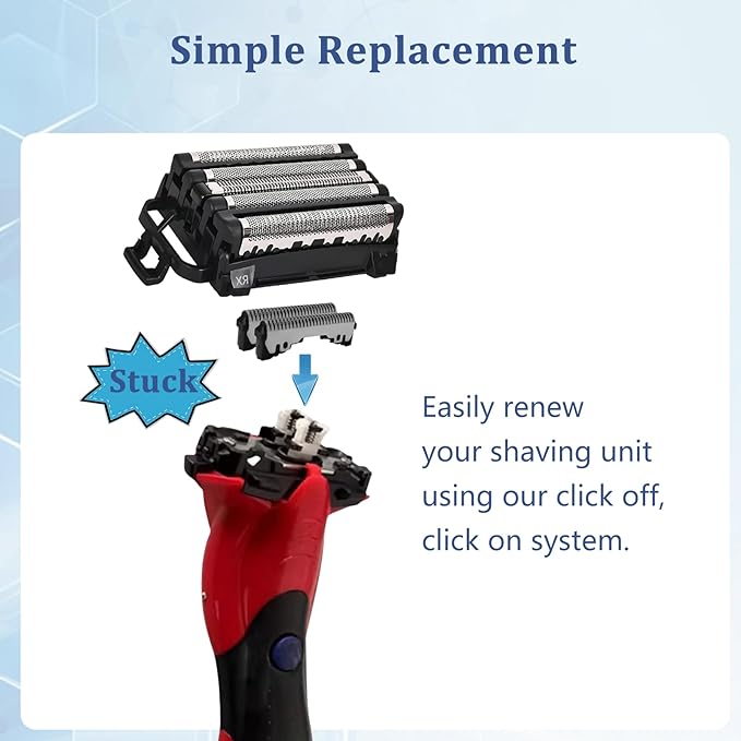 WES9032P Shaver Replacement Blades &amp Foil Compatible with Panasonic arc5 Shavers | Complete Replacement Kit for Models ES-LV9N ES-LV95 ES-LV65 ES-XLV9C(1 Foil+2 Cutters) (Arc5(1Foil+4Cutters))
