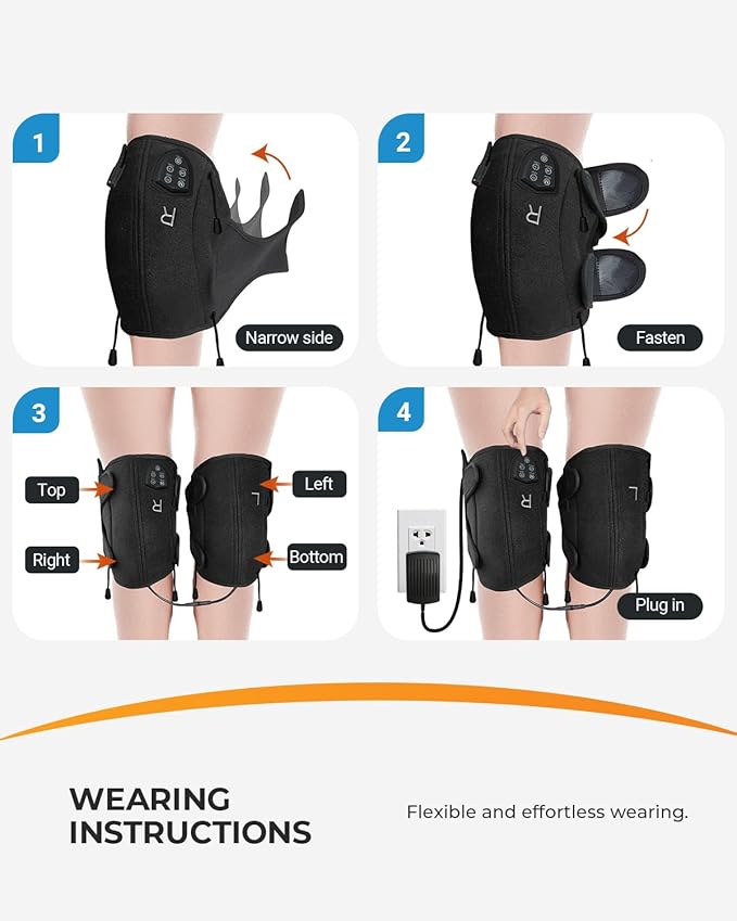 CooCoCo FSA Eligible Knee Massager with Adjustable Vibration Motor Knee Heating Pad for Pain Relief Knee Massager with Heat Heating Pad for Knee