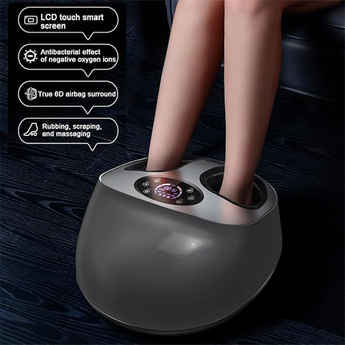 Foot Massager with Heat Shiatsu Kneading &amp Air Compression Full-Wrap Foot Massage Machine with Adjustable Modes Home Relaxation Gift for Family and Friends