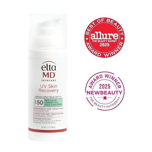 EltaMD UV Skin Recovery Face Sunscreen with Zinc Oxide All Mineral Safe for Sensitive Skin SPF 50