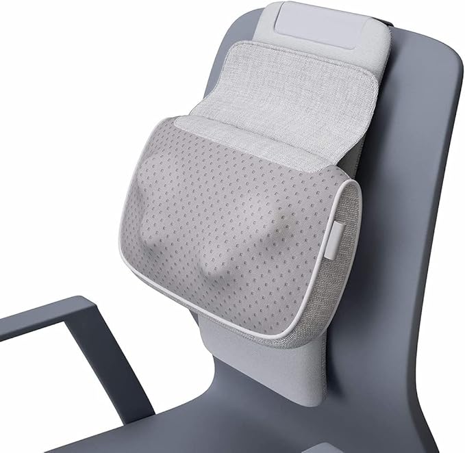 Massager Back and Neck Massage Pillow Deep Tissue Kneading Massages for Back Shoulders Calf Massager for Chair Office and Home Gray