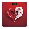 Heart Shaped Pattern Scale for Body Weight Anti-Slip Sturdy Tempered Glass Weighing Machine Highly Digital Accurate Bright LCD Bathroom Scale for Household Gift