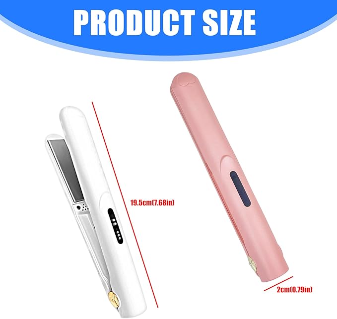 Small Travel Friendly Hair Straightener Multipurpose for Styling Adjustable Temperature Control Automatic Shutoff Curling and Straightening Iron