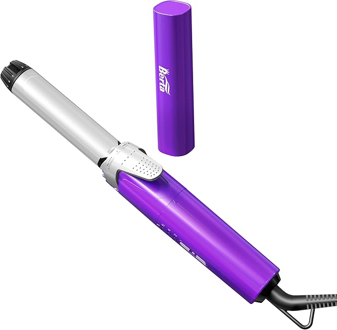 BERTA 2-in-1 Flat Iron &amp Curling IronCeramic 1 Inch Curling WandFast Heating (30s) Adjustable Temp 300°F-400°FDamage-Free Styler for All Hair Types (Straightener &amp Curler)