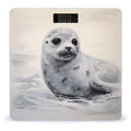 Harp Seal Painting Weight Scale Large Bathroom Scales Digital Weight with Bright LED Display Non Slip Automatic Weighing Scale Fashion Weighing Machine for Body