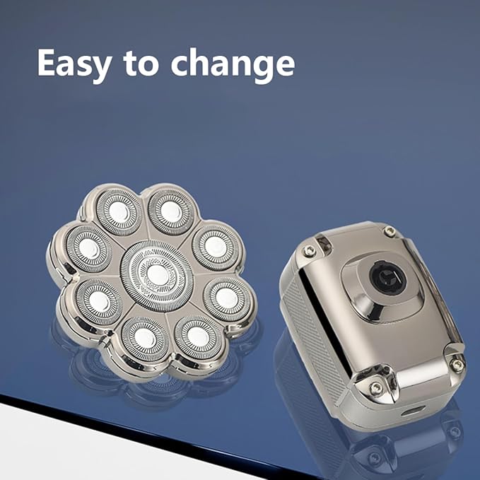 9D Electric Head Shaver 5 in 1 Men Grooming Kit IPX 7 Waterproof Cordless Rechargeable Electric Razor for Bald Men