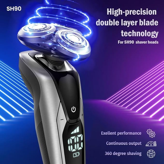SH90 Replacement Rotary Heads Compatible with Philips Norelco Shavers Series 9000 S9000 Replacement Head Fits for S9531 S9721/84 S9511 S8950 S8980/12 S9311/21