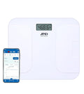 A&ampD Medical Digital Body Weight Scale UC-356BLE Bluetooth Bathroom Weight Machine UltraWide Platform and Large Display Syncs with A&ampD App550lb (249kg) Batteries Included White