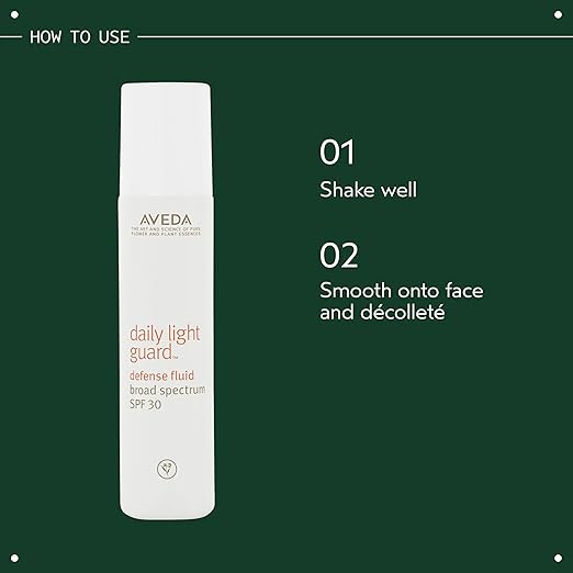 Aveda Daily Light Guard Defense Fluid Broad Spectrum SPF 30 | Mineral Face Sunscreen | UVA/UVB Protection 1 Fl Oz