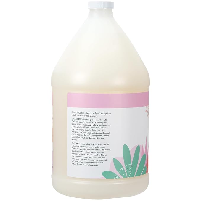Ginger Lily Farms Botanicals Nourishing Body Wash 100% Vegan &amp Cruelty-Free Vanilla Sugar Bliss Scent 1 Gallon (128 fl oz) Refill